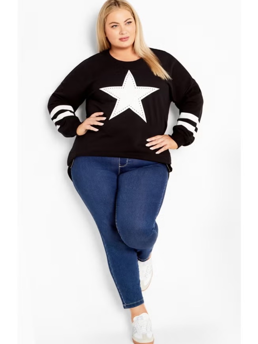 Avenue | Plus Size You’re A Star Sweatshirt Black